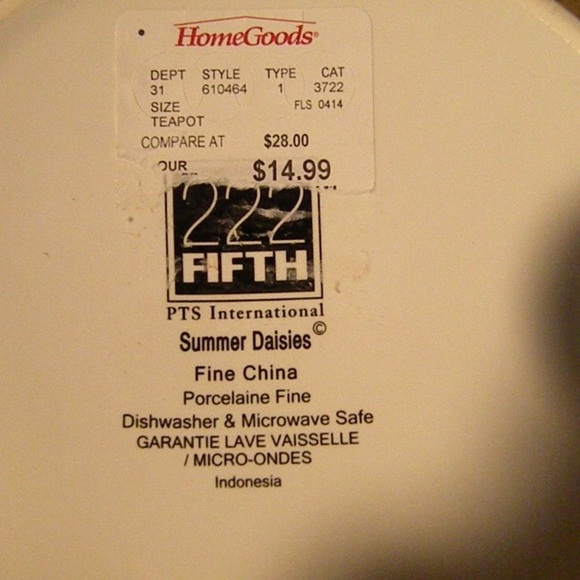 Summer Daisey tea pot. by 222 Fifth - Picture 5 of 6